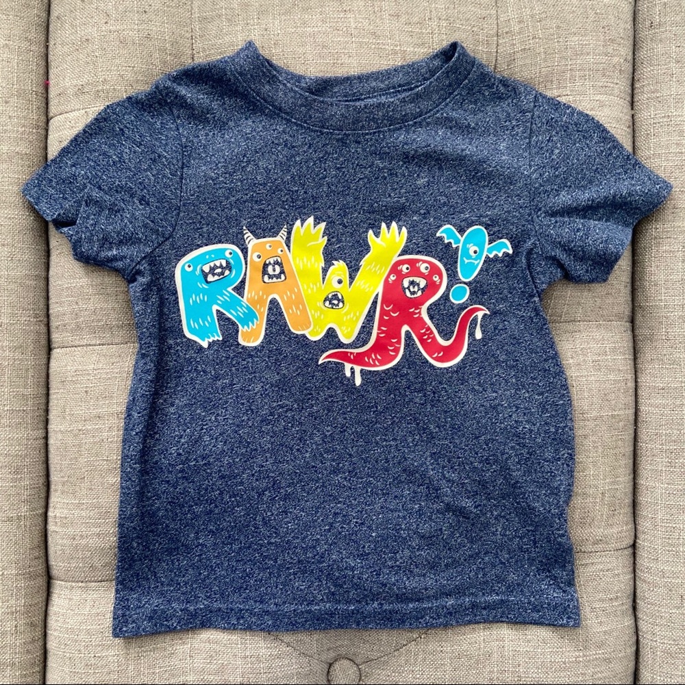 Cat & Jack Rawr Blue Graphic Tee - Size 2T